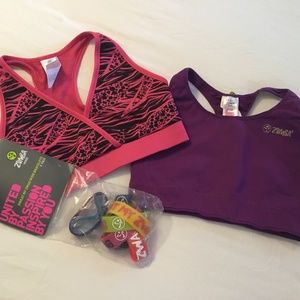Two Zumba sport bras, size Medium.